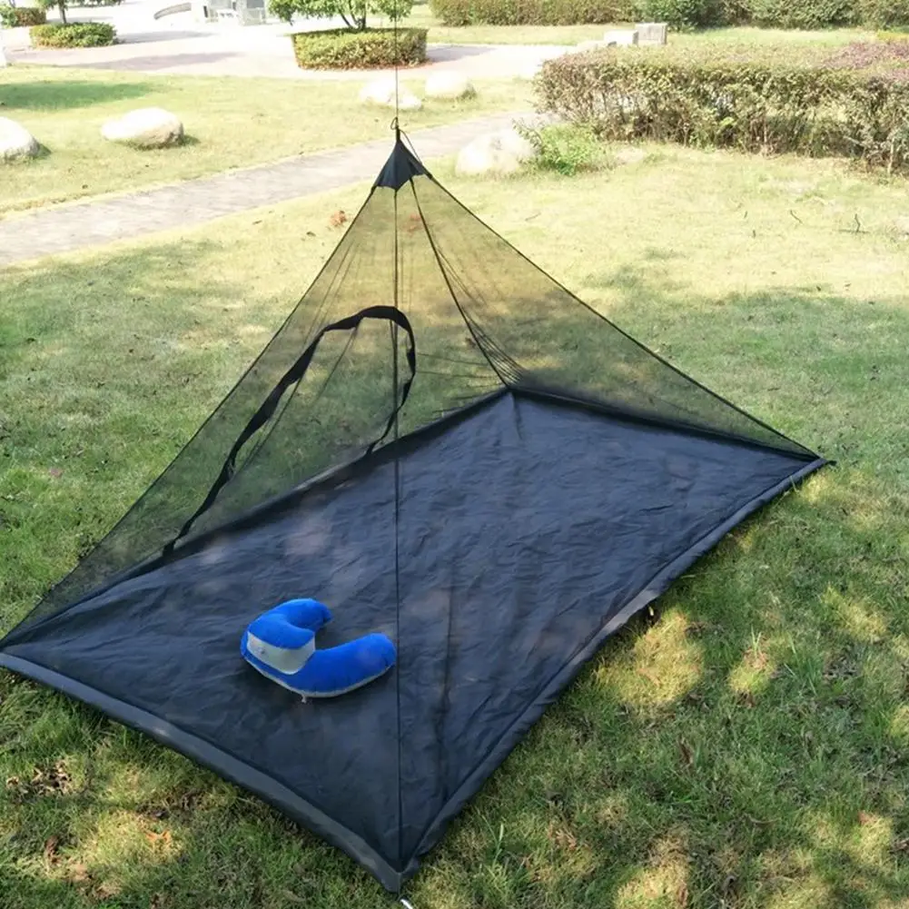 

Ультралегкая туристическая палатка, портативная прочная треугольная легкая сетка с напольным ковриком для пешего туризма и путешествий