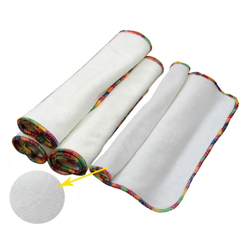 

5 Pcs Baby Feeding Drool Bibs Reusable Washable Wipe Towel Saliva Towel Bamboo Fiber Anti-Stain Burp Cloth for Newborn