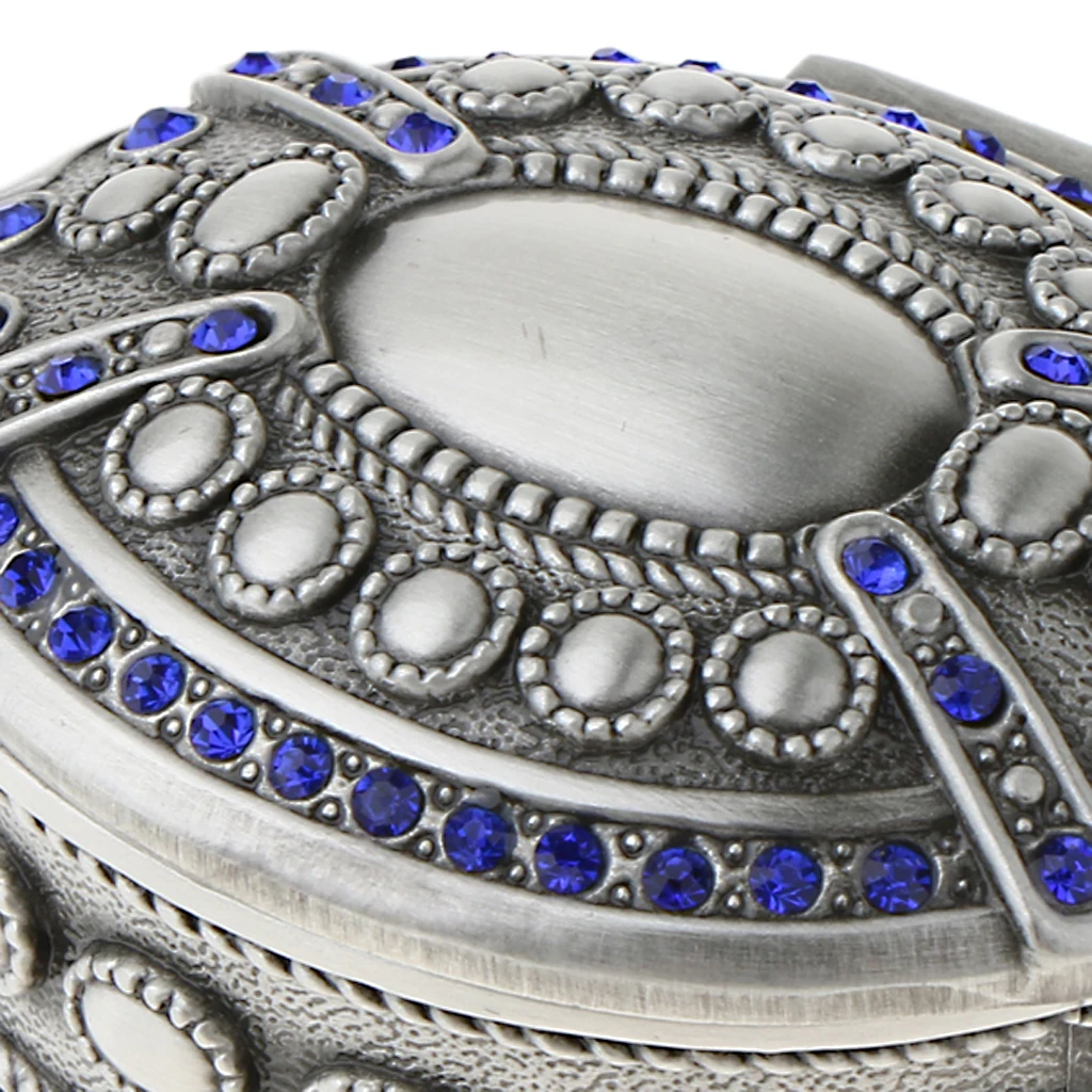 

Vintage Metal Alloy Jewelry Box Ring Trinket Case Christmas Birthday Gift