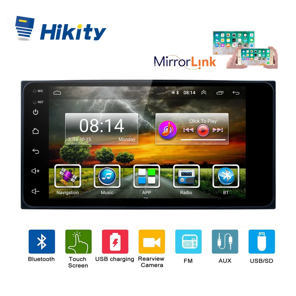 Автомобильный мультимедийный плеер Hikity Android 8 1 2 Din 7 &quot радио универсальное