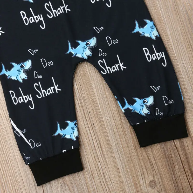 New 0-24M Baby Boy Clothes Boys Shark Romper Newborn Jumpsuit Kids Outfits Kid Sleeveless Rompers Overall Sunsuit | - Фото №1