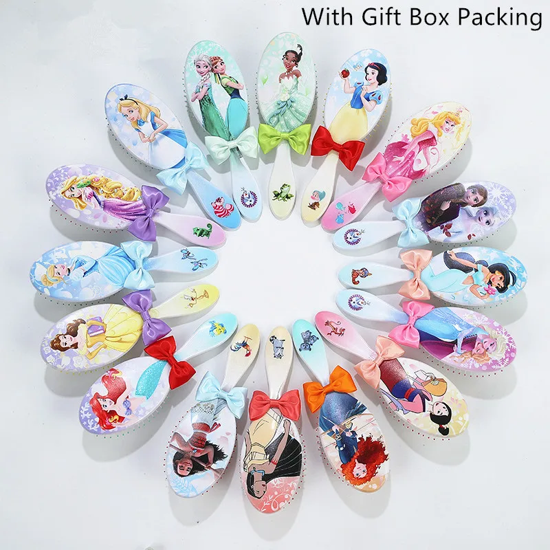 

Disney Princess Frozen Snow white Mermaid Comb With Gift Box Headwear Pretend Toy Girl Happy Birthday Gift Toy