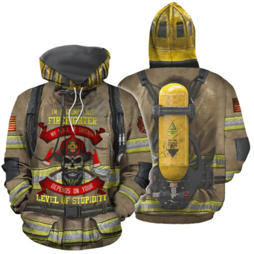 Косплей пожарный череп Забавный Новый Модный с длинным рукавом 3DPrint