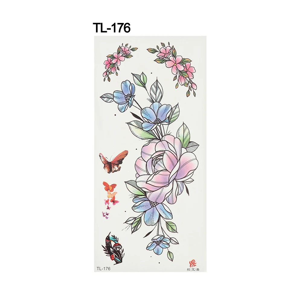Временная наклейка на татуировку 24 стиля 19 см х 9 тело полный цветок рука нога