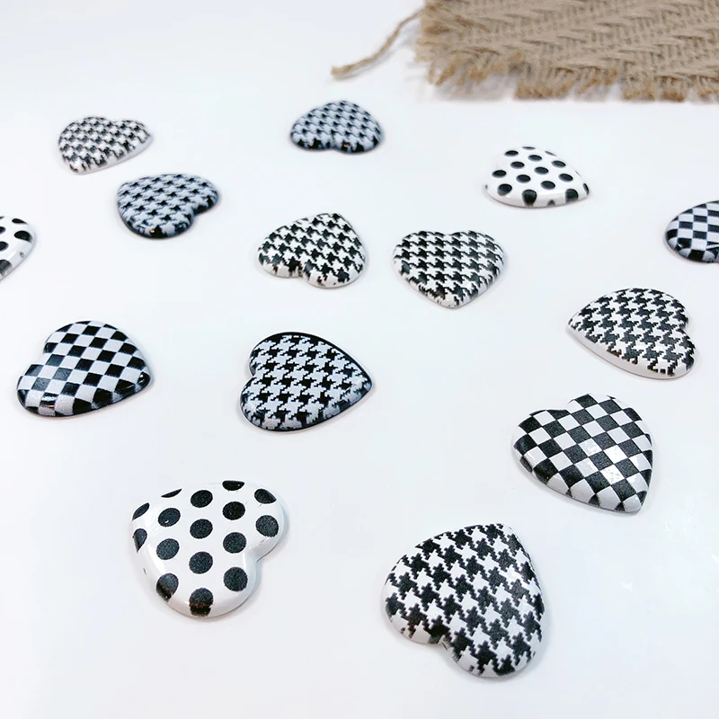 

10Pcs Ins Trendy Simple White Resin Plaid Patches For DIY Making Earrings Hair Accessories Phone Case Decoration