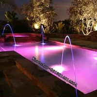 outdoor decoration arc walkway fountains 304 stainless steel laminar water jet fountain with dancing music