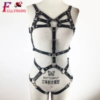 fullyoung women harness body belts garters bondage set garter women sexy body cage belts waist to leg bondage women body cage