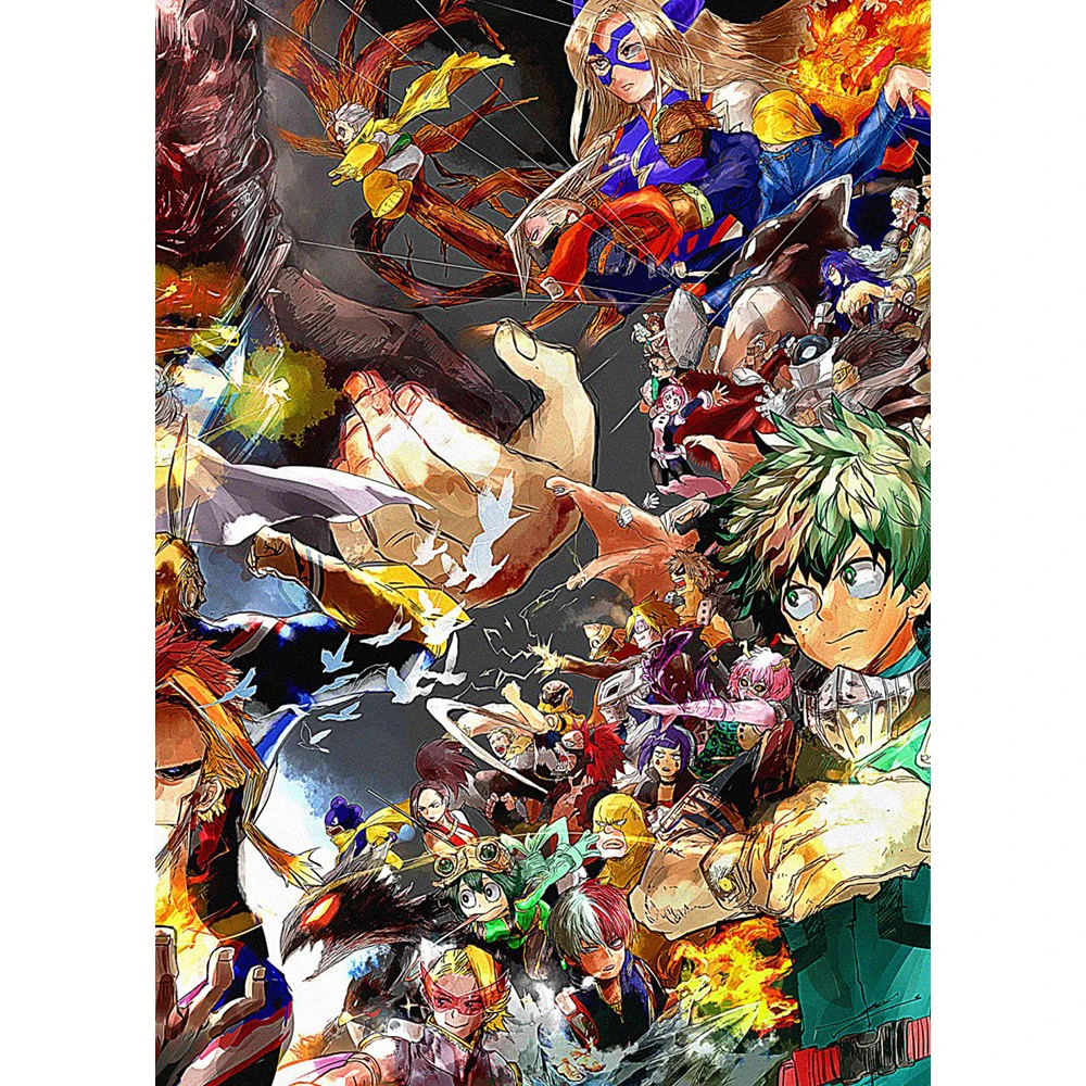

Home Decor 5D Diamond Embroidery My Hero Academia Painting Full Round Drill Japanese Anime Cross Stitch Picture Handmade Wall