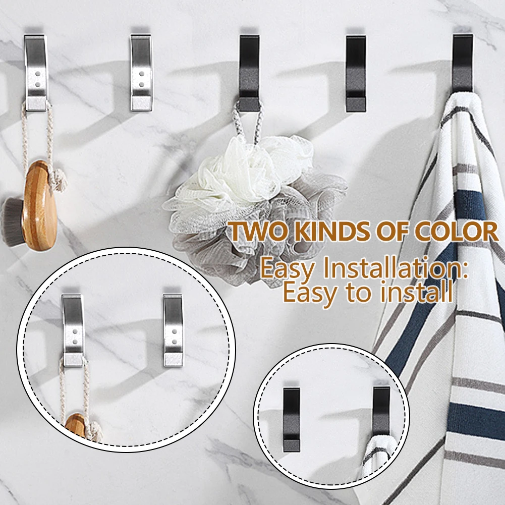 

2pcs/pack Luggage Double Cabinet Home Wall Mounted Multipurpose Hook Hanger Storage Helmet Holder Stainless Steel Space Saving