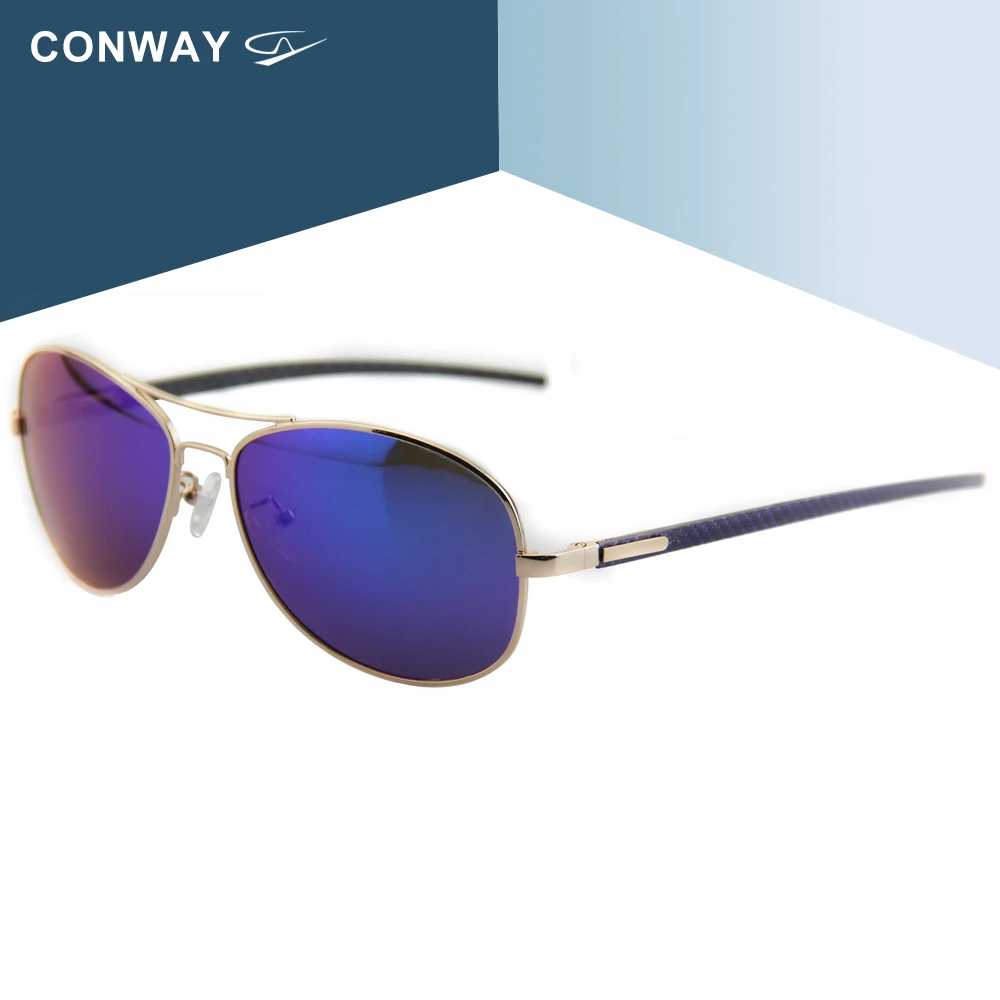 Conway, легкие солнцезащитные очки, поляризационные, для мужчин, классические, Военный стиль, пилот, солнцезащитные очки, УФ-защита, мужские очки для вождения - Цвет линз: Gold