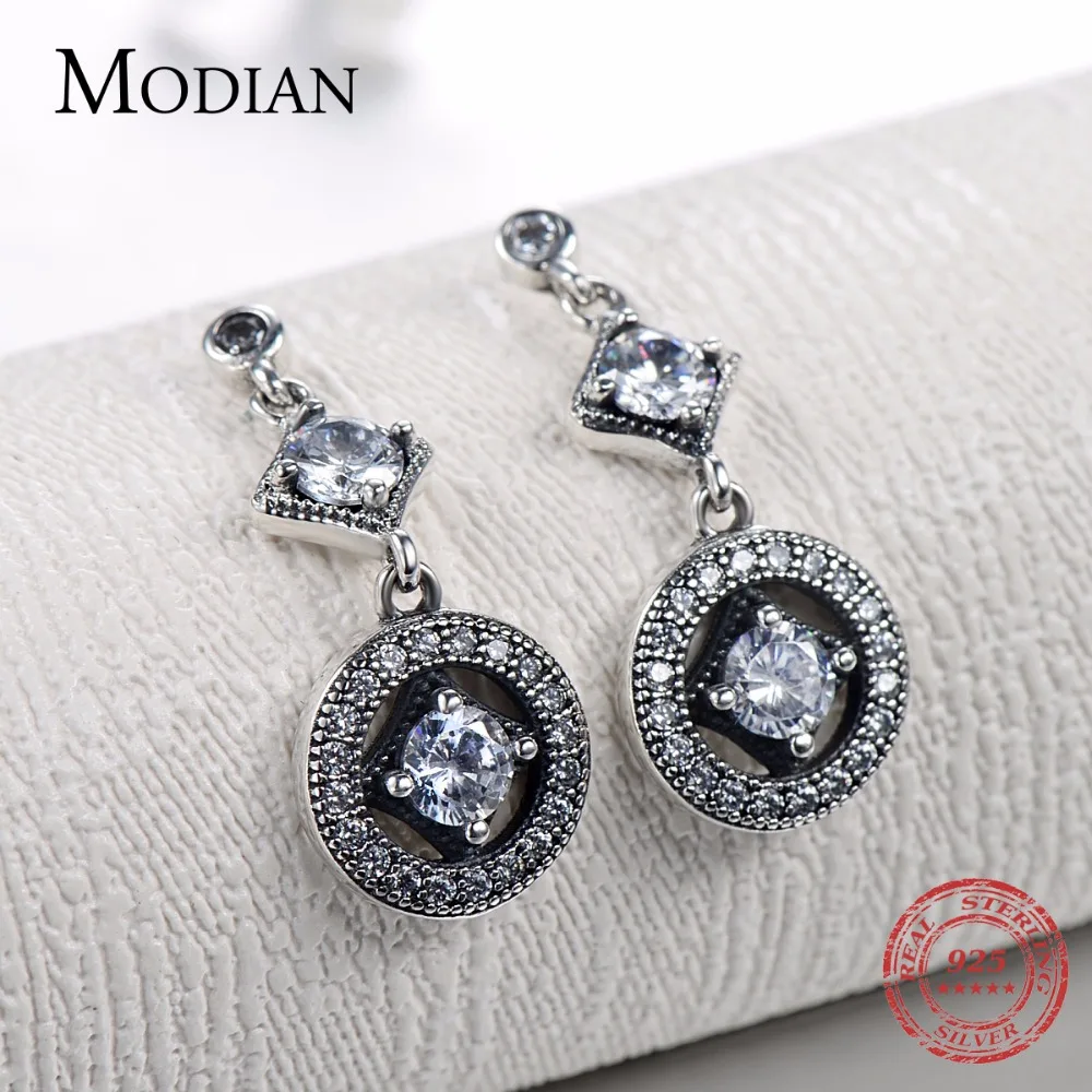 Серьги подвески женские из серебра 925 пробы с фианитом|Серьги-подвески| |