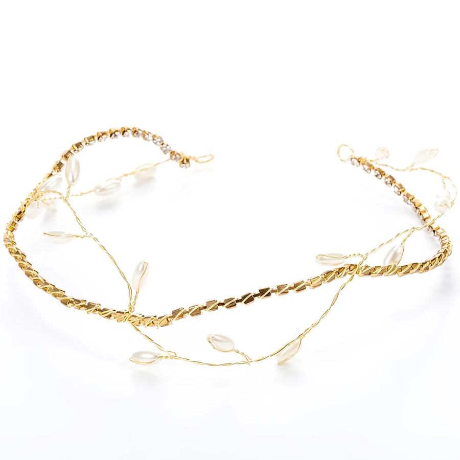 1 шт. новая тиара Свадебная украшение для волос ювелирные изделия позолоченные