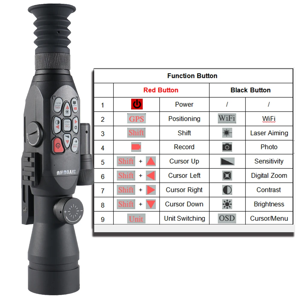 HD Infrared Digital Night Vision Sight Zoom Monoculars Night Ranging Riflescope Aiming Device for Hunting Scope Video Recording