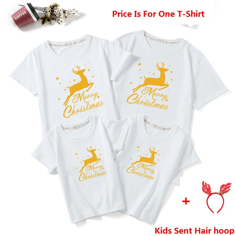 Новые рождественские одинаковые комплекты для семьи 2020 г. Футболка папы мамы