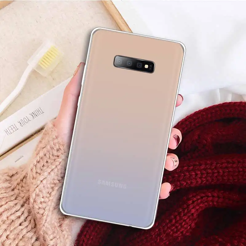 

Fashion Gradient translucent Phone Case Transparent for samsung A 21s 50 51 71 S 8 9 20 20fe note 10 20 plus ultra
