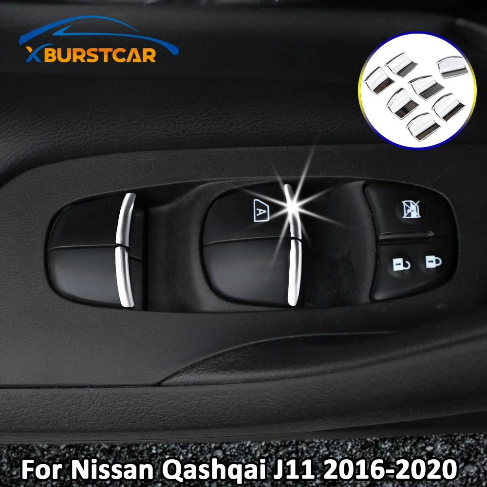 Xburstcar 7 шт./компл. ABS хромированный автомобильный переключатель двери окна