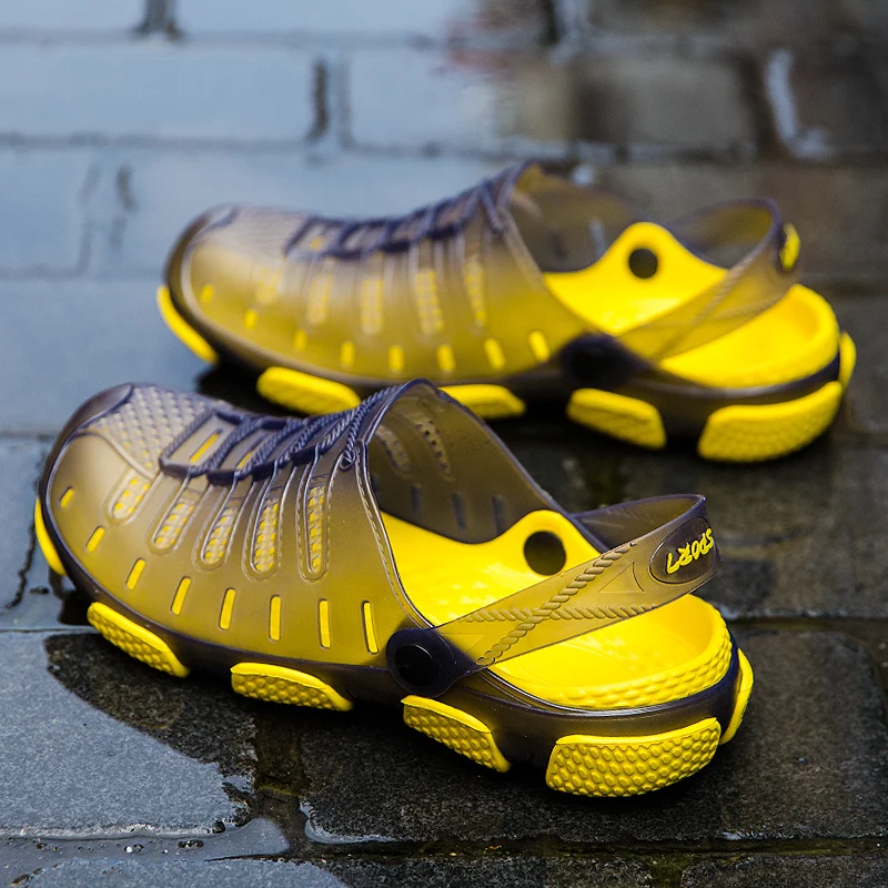 Сандалии мужские пляжные Кроксы клоги без застежки повседневные классические