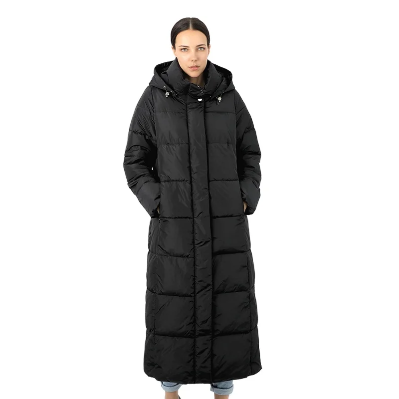 

cotton women's down jacket long parka outwear north with hood warm puffer quilted coat face female plus size montcler 19-235