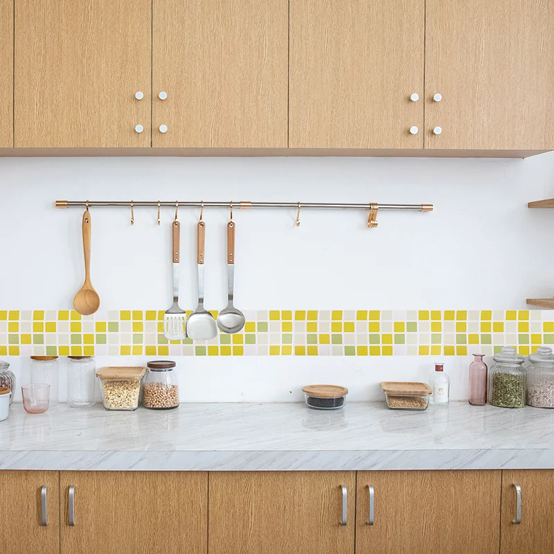 Настенные мозаичные наклейки на талию 1 м водостойкие для ванной и кухни