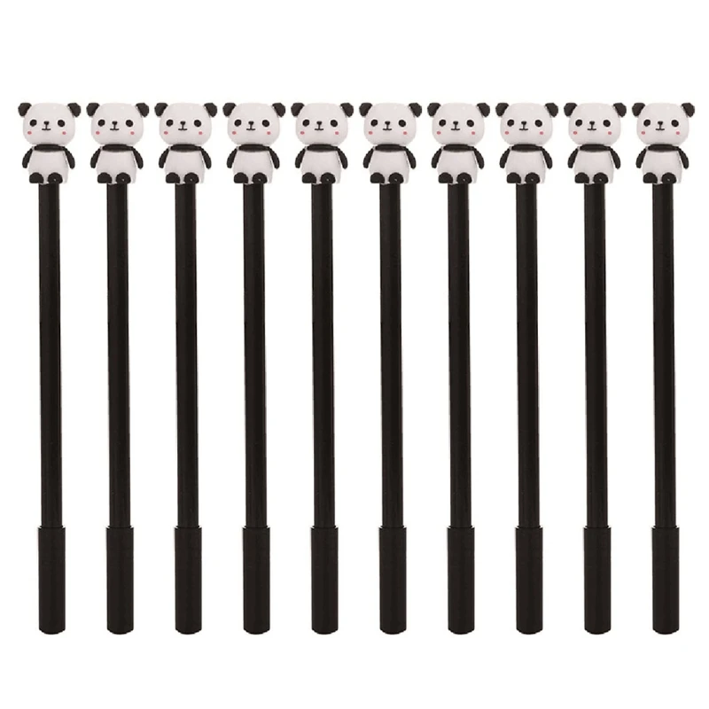 

D57C 10 Pack Refillable Gel Pen Exquisite Cartoon Gel Pen Sets Gel Pen Black Color 0.5mm Fine Point for Scrapbook Journaling