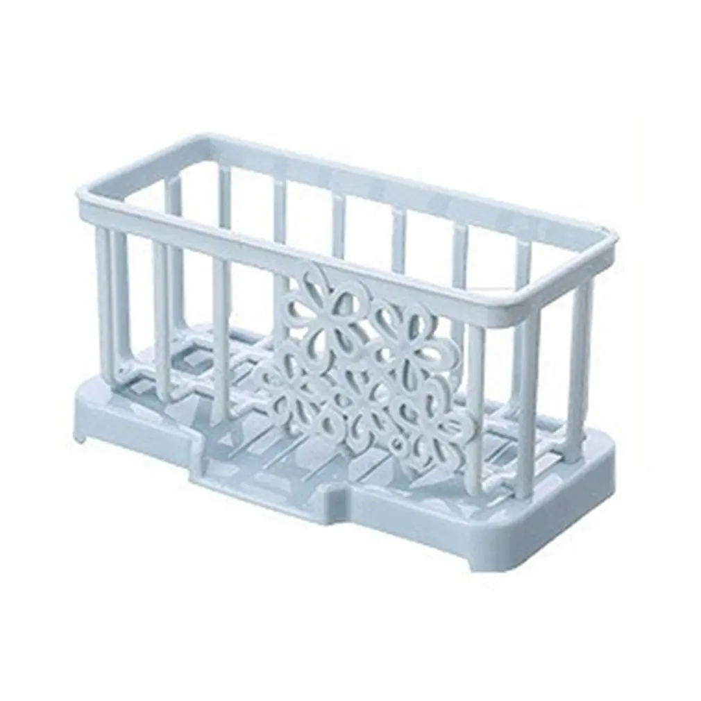 

Practical Countertop Kitchen Sink Caddy Drainage Sponge Soap Brush Holder With Tray Free Standing For Kitchen