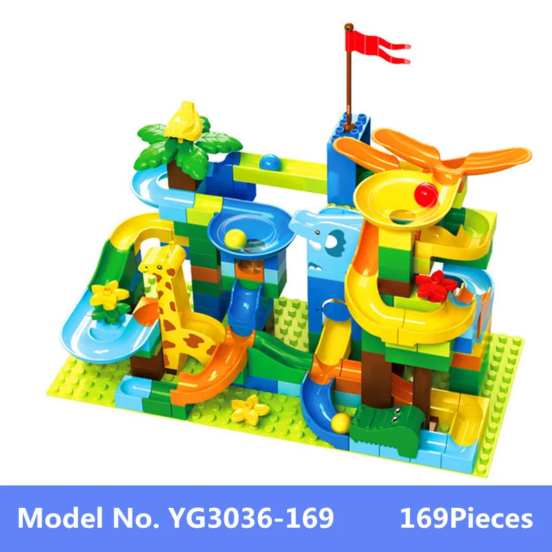 169 шт. детский мраморный гоночный строительный блок игрушки DIY рампа горка