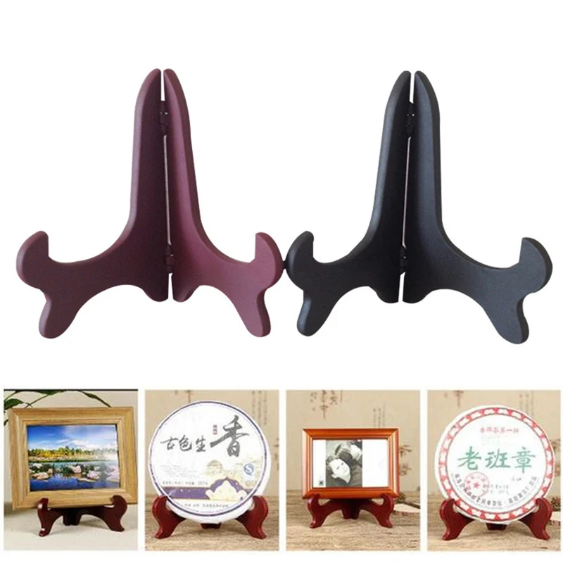 

1PC Wooden Display Stand Dish Rack Plate Bowl Frame Photo Picture Book Pedestal Holder