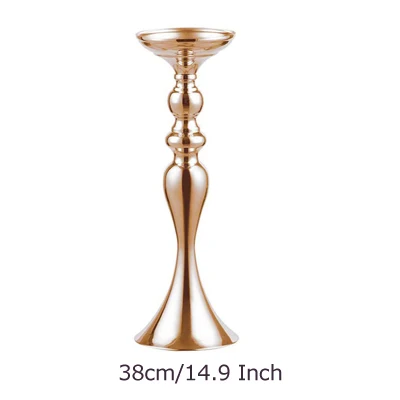 38cm Rose gold ERMAKOVA золотые металлические подсвечники, подставка, цветы, ваза-подсвечник, Центральные элементы, как дорожные подсвечники - Цвет: 38cm Rose gold