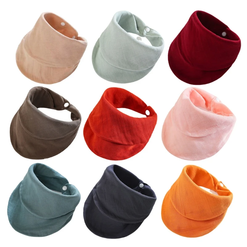 

Baby Bib Triangle Scarf Infant Cotton Gauze Bib Newborn Solid Color Feeding Saliva Towel Bandana Burp Cloth Boy Girl Shower Gift