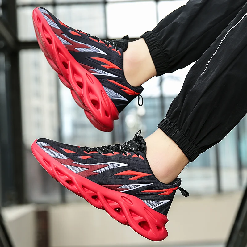 Lightweight Men's Running Shoes Fashion Breathable Blade Sneakers Men Outdoor Comfort Flame Jogging Shoes Men Zapatillas Hombre
