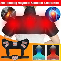 2pcs magnetic shoulderneck support tourmaline belt magnet therapy self heating brace wrap neck protect band massager belt healt