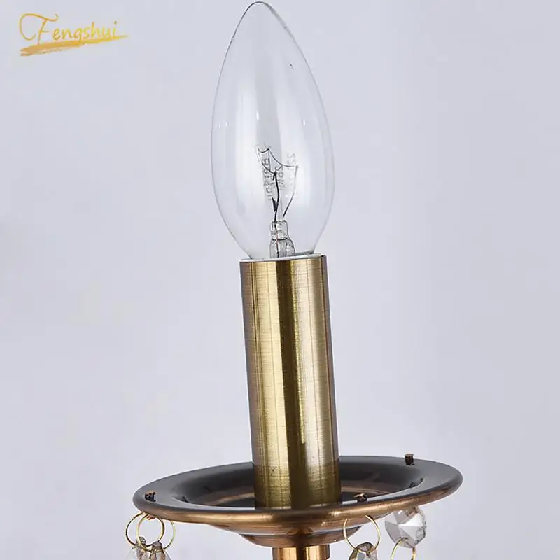 American LED Wall Lamp Lighting Nordic Luxury Crystal Decor Lights Aisle Background Loft Living Room Fixtures | Лампы и освещение