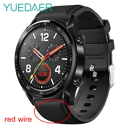 Black-red wire YUEDAER топ из искусственной кожи ремешок для Xiaomi Amazfit GTR 47 47 мм Stratos 2 3 Pace ремешок для huawei Watch GT 2 GT2 ремешок для часов - Цвет: Black-red wire