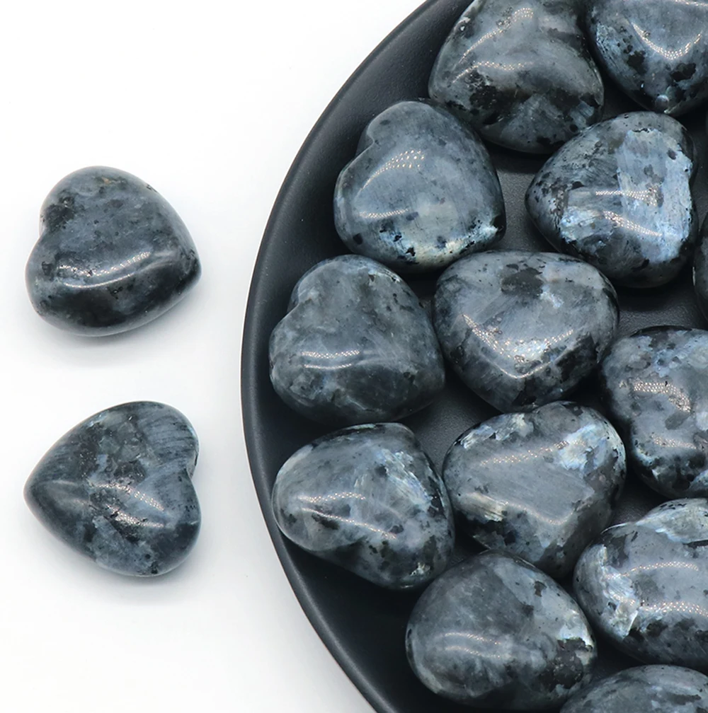 

Natural Semi-precious Stone Furnishing Articles Heart Shape Flash Labradorite for DIY Jewelry Making Home Decoration