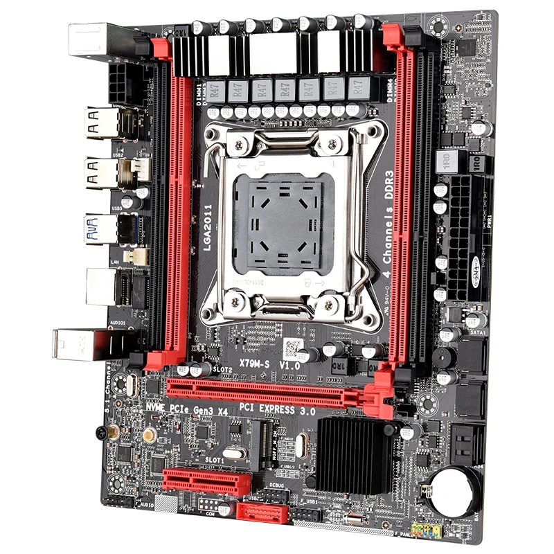 Серверная игровая материнская плата X79 LGA 2011 USB 3 0 SATA III DDR3 PCI E NVME M.2 SSD для Intel Xeon E5 V2 I7