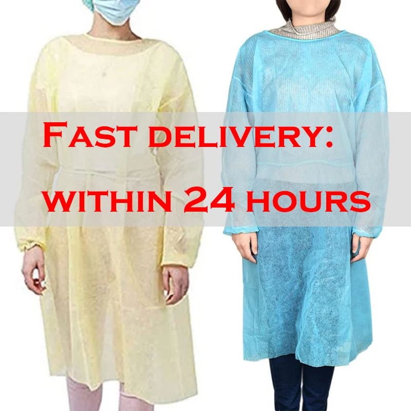 

40/20PCS Disposable Protective Isolation Clothing Anti-spitting Waterproof Anti-oil Stain Nursing Gown Isolation Safety Clothing