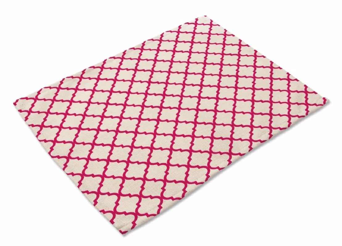 CAMMITEVER Korean Pink Grey Dots Lines Waves Table Cup Mat Coffee Placemat Geometry Printed Anti-fade Home Decor for Girls | Дом и сад
