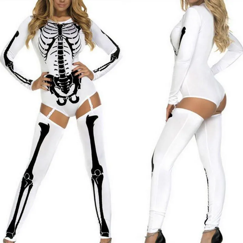 Women Lady Skeleton Costume Halloween Party Performance Scary Cosplay Costumes Dress Supplies|Праздничные костюмы| |