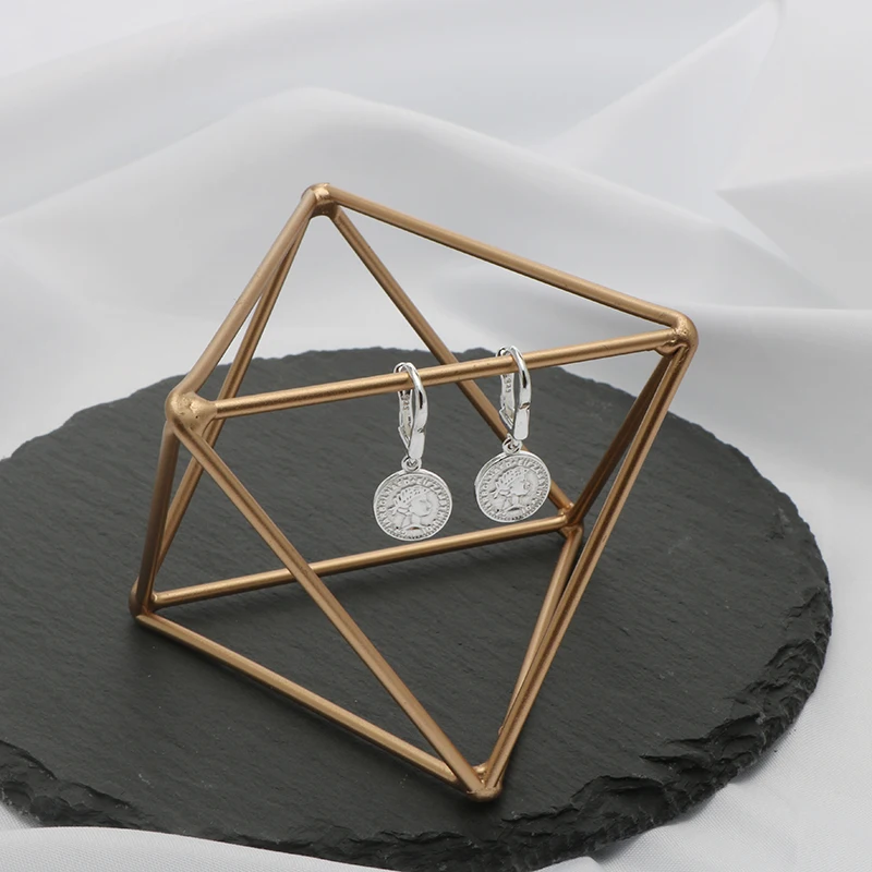 YiShi S925 серебро Греческая богиня как серьги Корейская версия круглый свет лицо