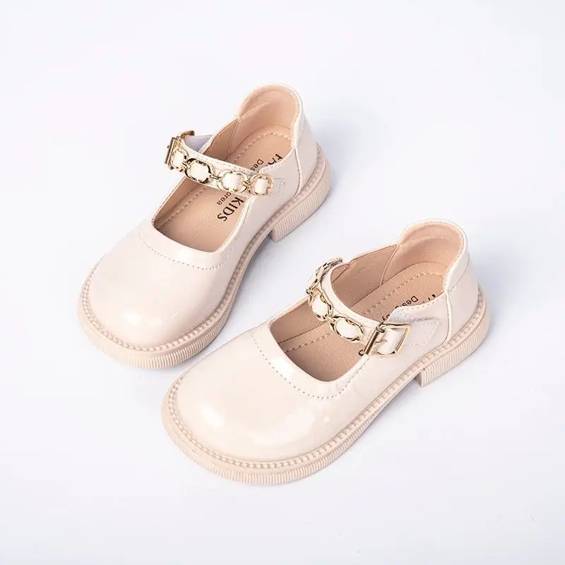 Zapatos de piel sint&eacute;tica para ni&ntilde;as, calzado de princesa coreana, zapatos universitarios de suela suave, para estudiantes, primavera y oto&ntilde;o-1