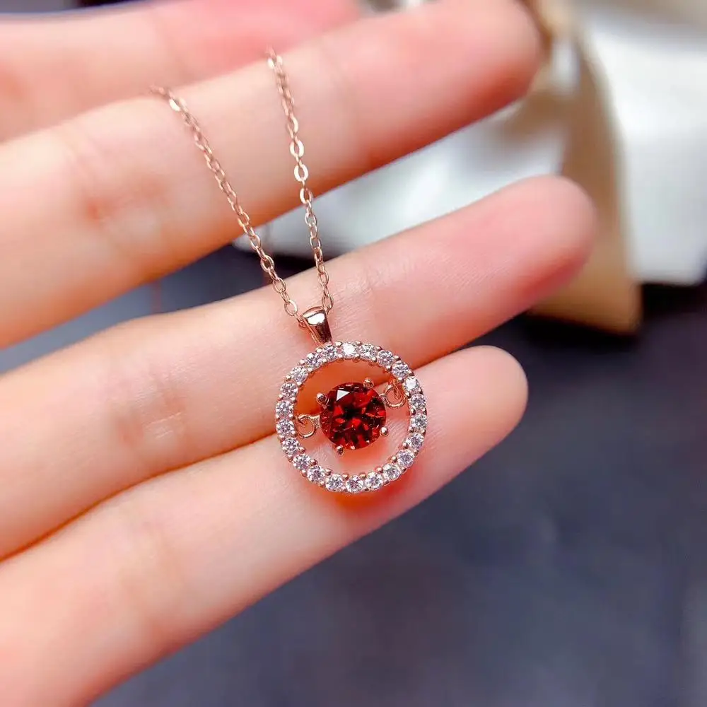 Лучший подарок для любимой жены кулон ожерелья из граната серебро 925 пробы