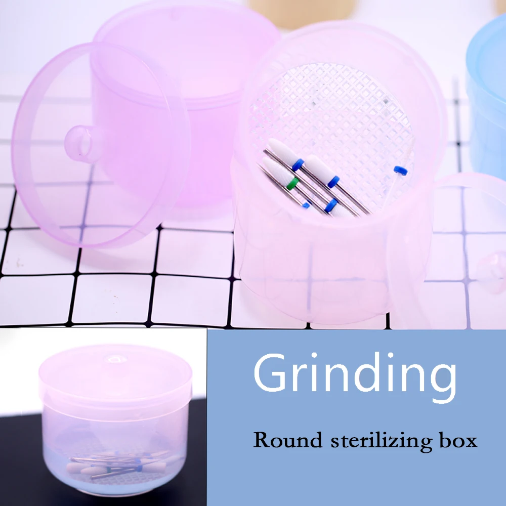 Коробка для дезинфекции и хранения 4 цвета сверла ногтей кусачки пинцеты