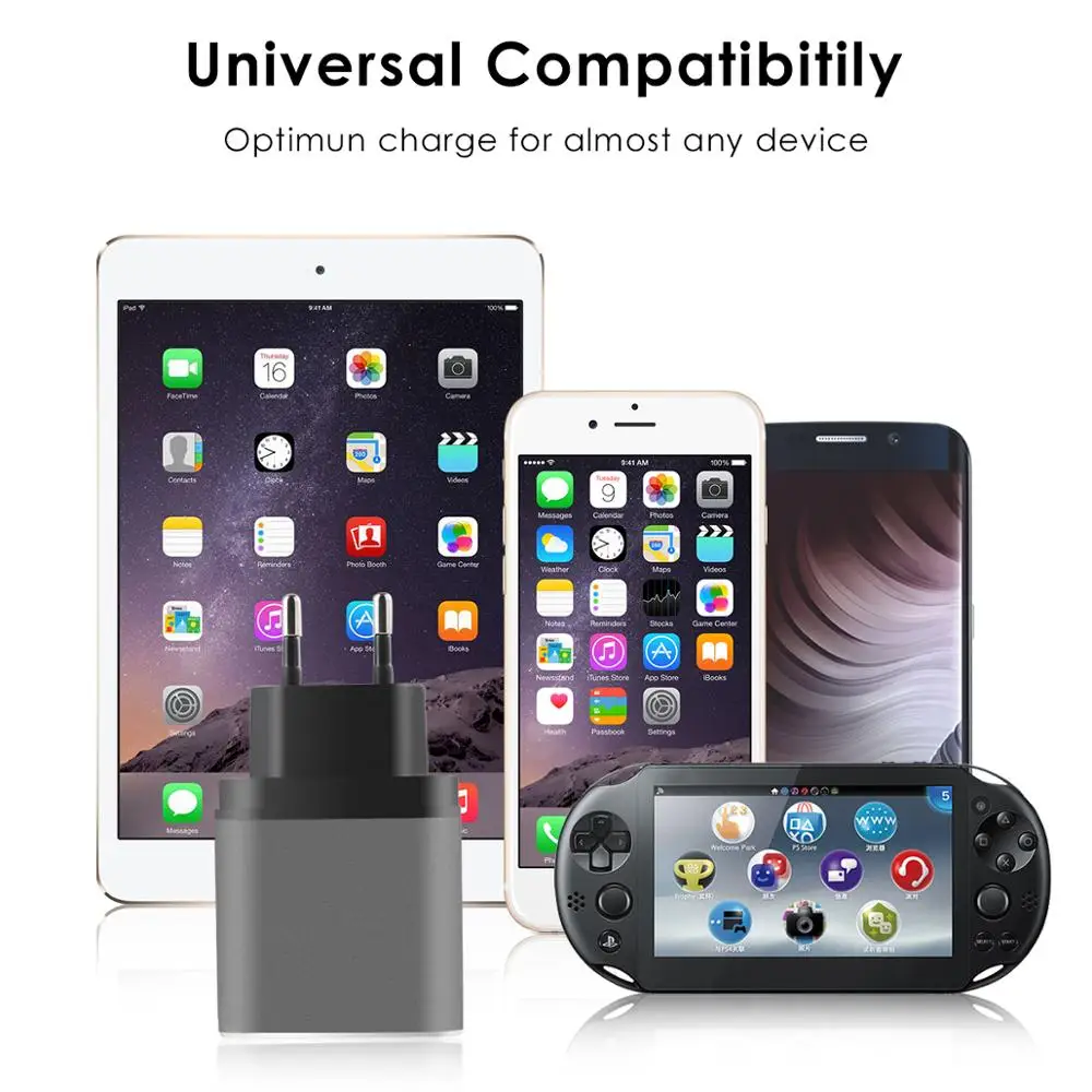 Зарядное устройство сетевое с двумя USB портами и светодиодным дисплеем 5 В 2 4 А| |