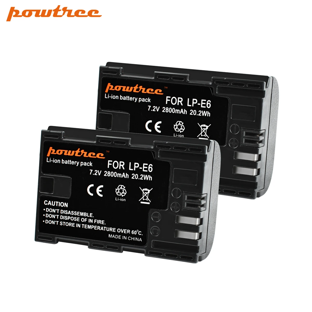 

Powtree 2800mAh LP-E6 LP E6 LP-E6N Battery for Canon EOS 6D 7D 5DS 5DSR 5D Mark II 5D 60D 70D 80D