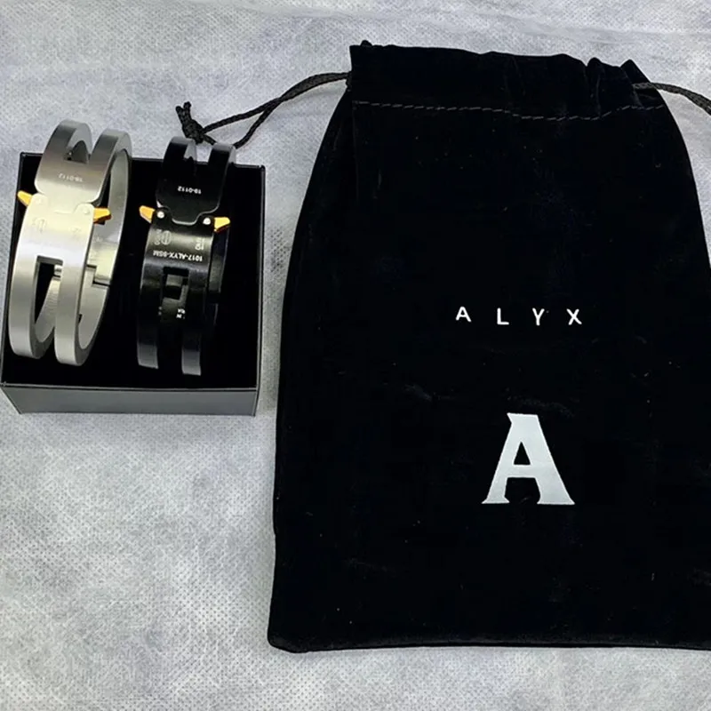 

With Bag And Box Men Women Unisex Couples ALYX Jewelry Bangles Rollercoaster Track Alyx Aluminium Alloy Bracelet