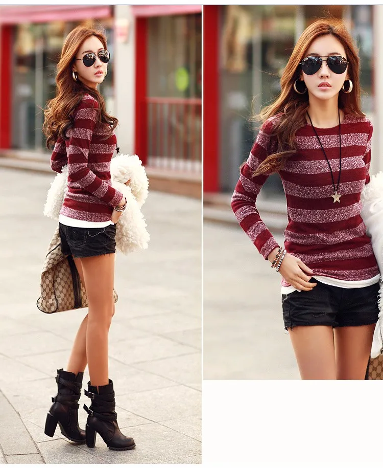 

Zoulv Fashion Spring Autumn Winter Sweater Women Wool Pullovers Long Sleeve New High Quality Women Clothing Striped Sweater