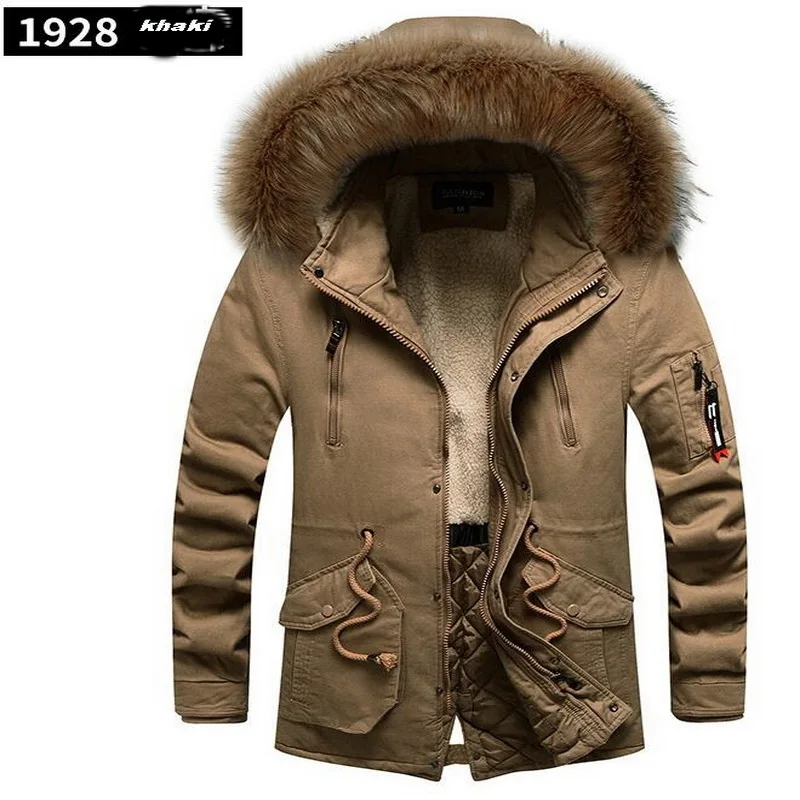 New Winter Warm Men Parkas Jackets Winter New Men Fur Collar Hooded Parka Coats Thick Male Outwear Men Overcoats X-Long Parkas