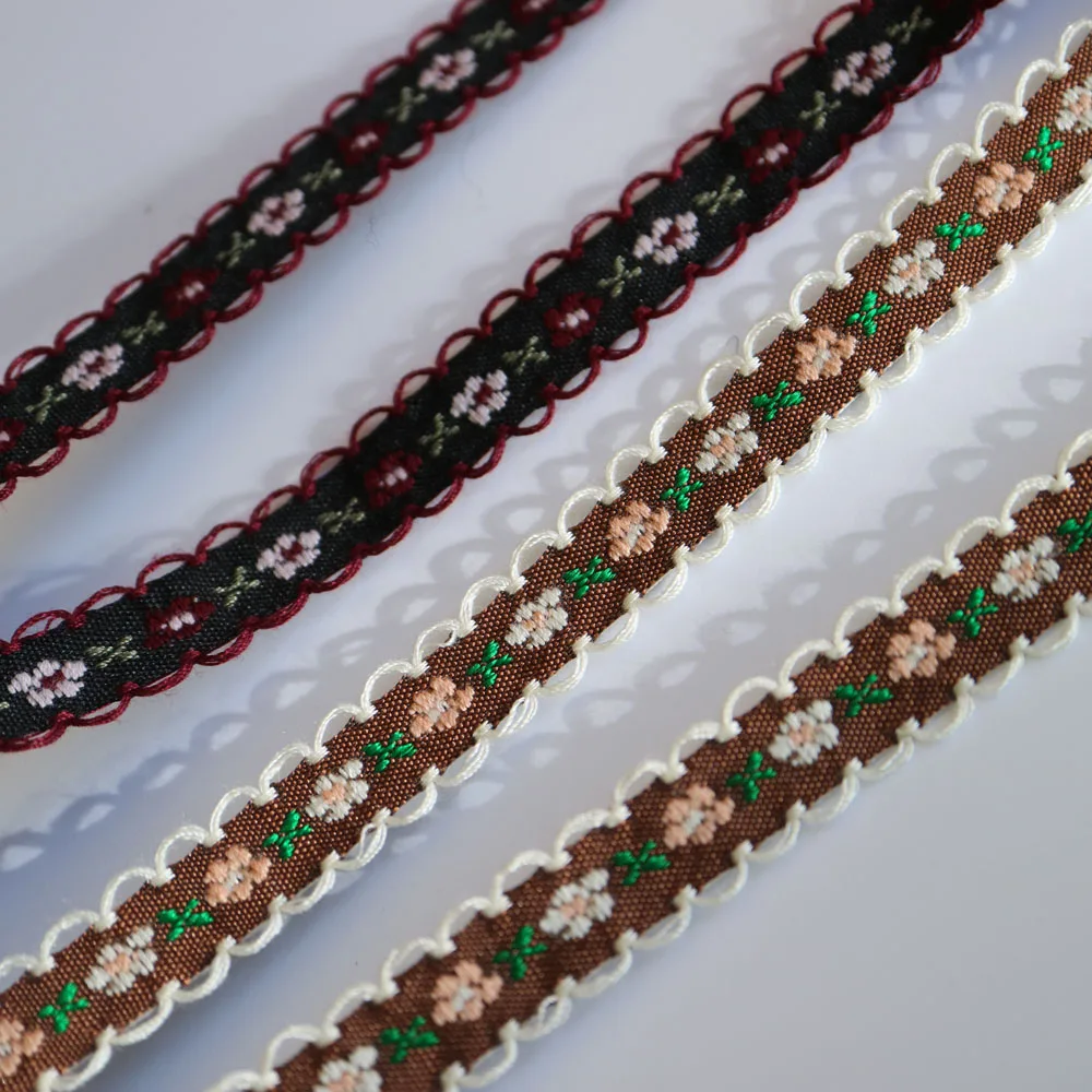 1 2 см * 20 ярдов Цветочная вышивка кружевная отделка нашивки для одежды