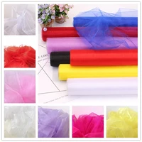 5m 10m 48cm sheer crystal organza tulle roll fabric for wedding party decoration organza chair sashes wedding decor mariage