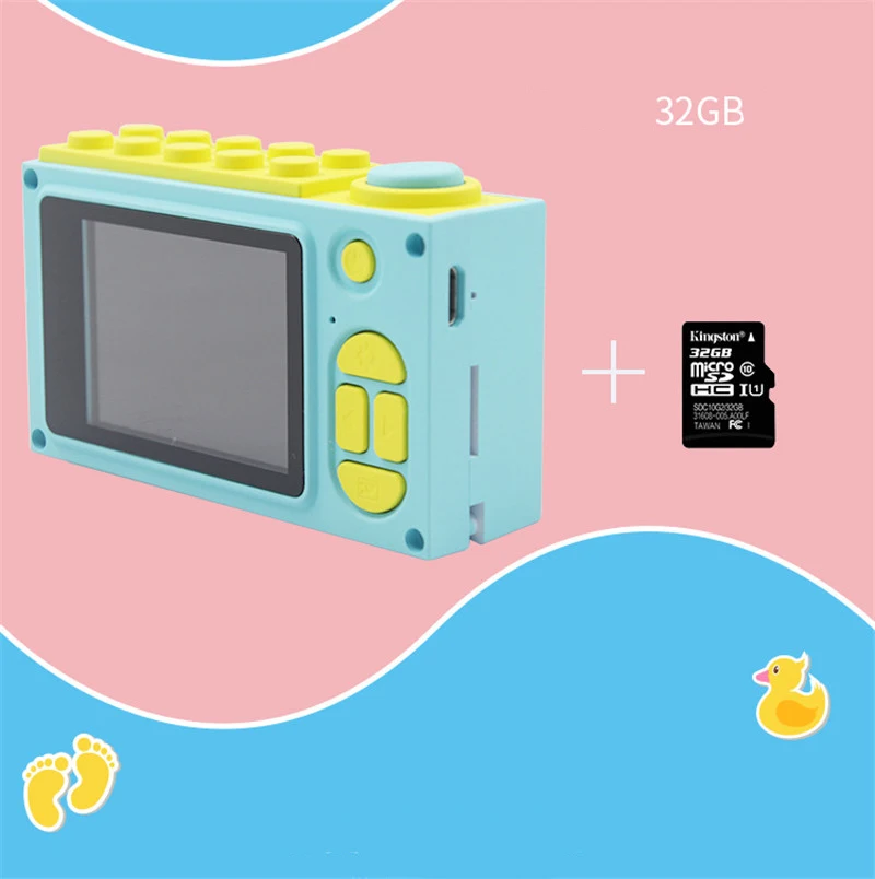 Детская мини цифровая камера игрушки Дети Образование игрушка камера цифровая с водонепроницаемой крышкой DIY наклейки подарок на день рождения